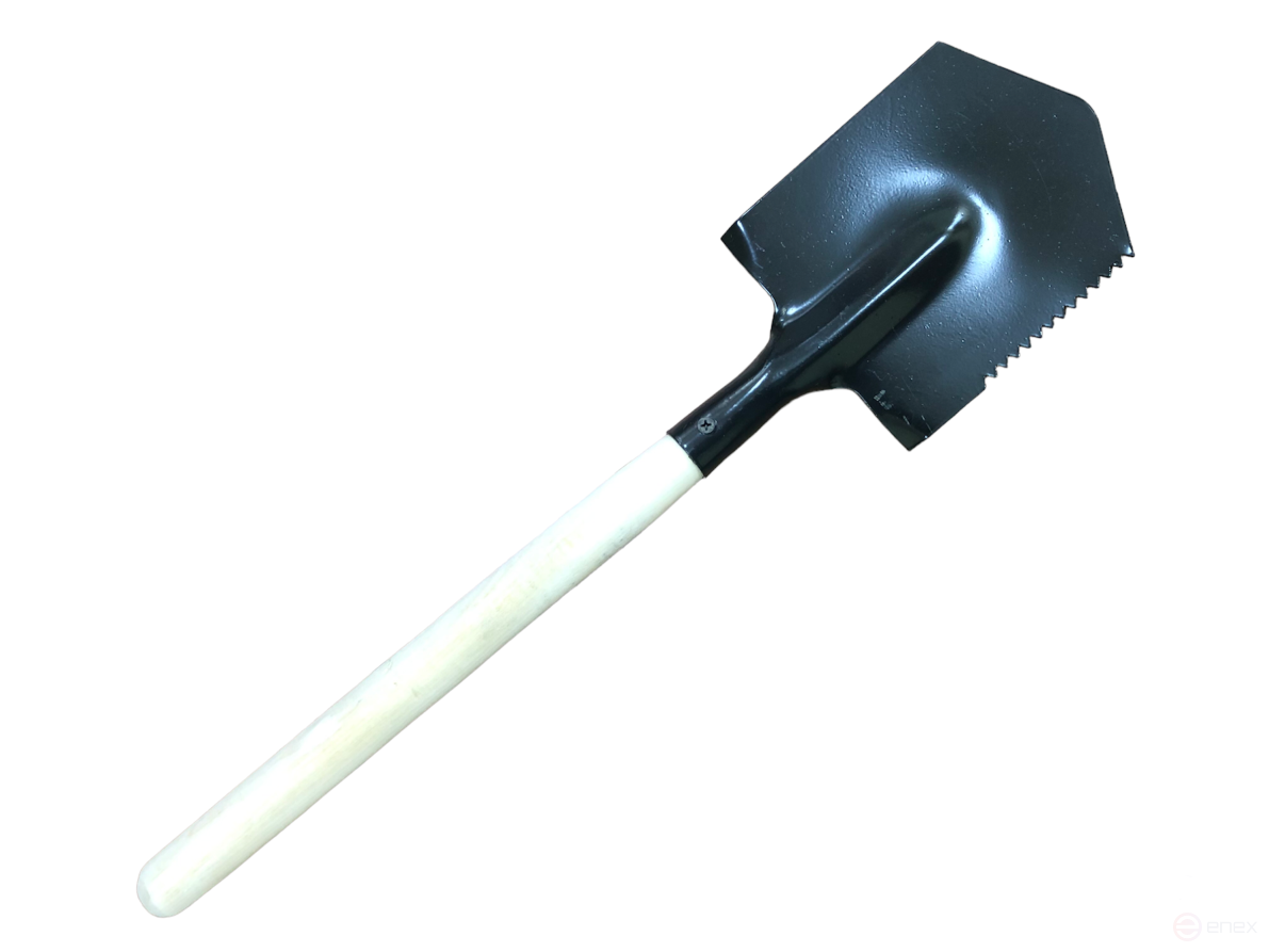 A tourist shovel with teeth