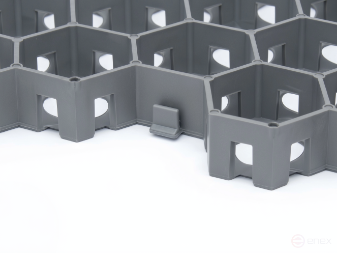 Lawn grate for garden paths and parking 1 piece set color grey