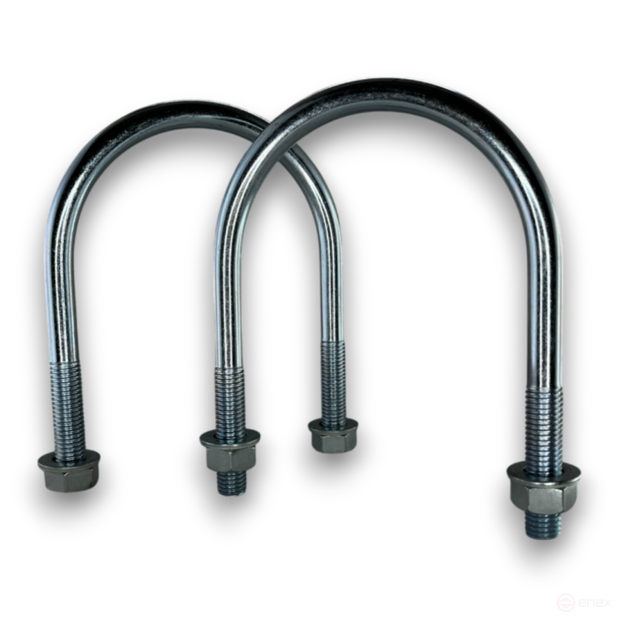 Керн Комплект хомут U образный гост 24137-80 м12х105 + 2 гайки + 2шайбы. Оцинкованный. 5 комплектов RKU00121052005