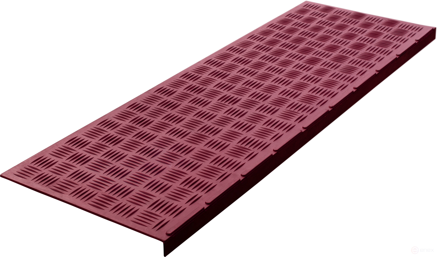 Противоскользящая накладка на ступень облегченная угловая (Проступь резиновая) 900х300х30 мм, красная