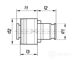 NORGAU industrial quick-change insert with safety coupling 9x7 mm, size 1