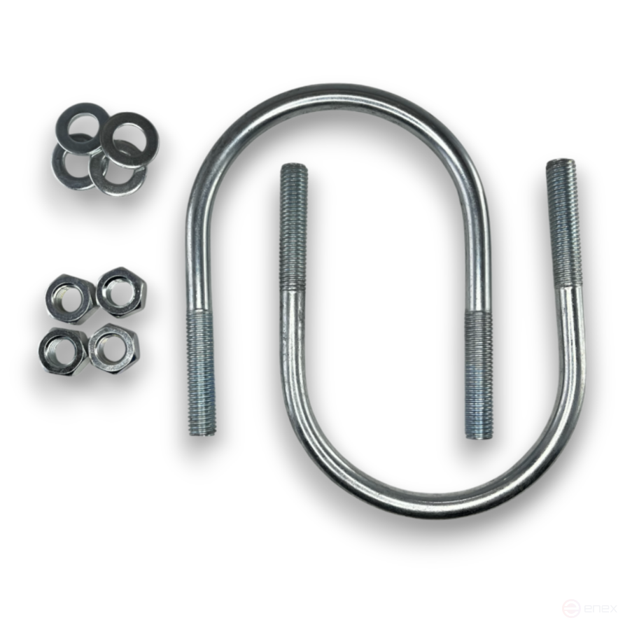 Керн Комплект хомут U образный гост 24137-80 м12х100 + 2 гайки + 2шайбы. Оцинкованный. 5 комплектов RKU00121002005