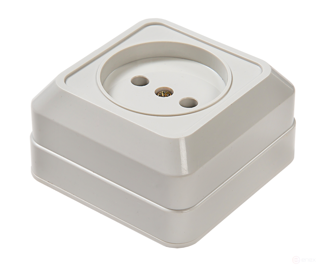 Розетка одинарная BOLLETO белая накладная 7022 IN HOME