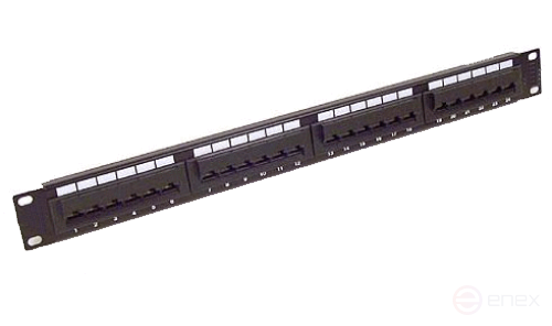 Patch panel 19", 1U, 24 ports, category 5e, RIPO