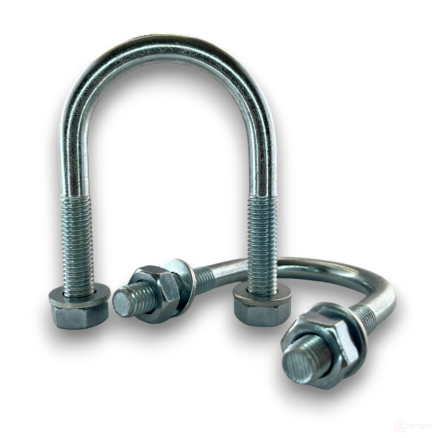 Керн Комплект хомут U образный гост 24137-80 м10х50 + 2 гайки + 2шайбы. Оцинкованный. 10 комплектов RKU00100502010