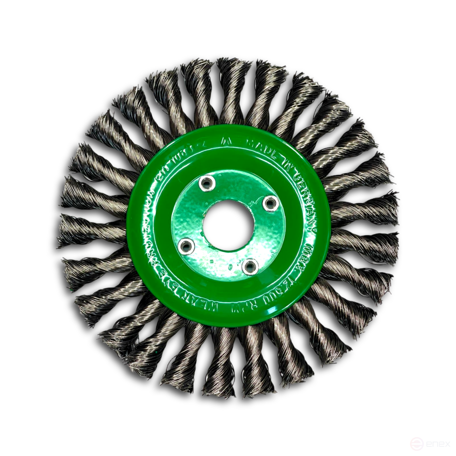 Щетка дисковая жгутовая, Д150 мм, ширина 14 мм, 26 жгутов, нержавеющая прямая проволока ROH 0,50 мм, посадочное отверстие 22,2 мм