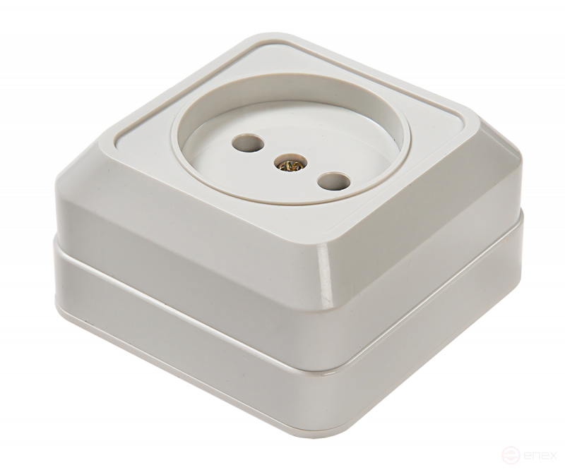 Розетка одинарная BOLLETO белая накладная 7022 IN HOME