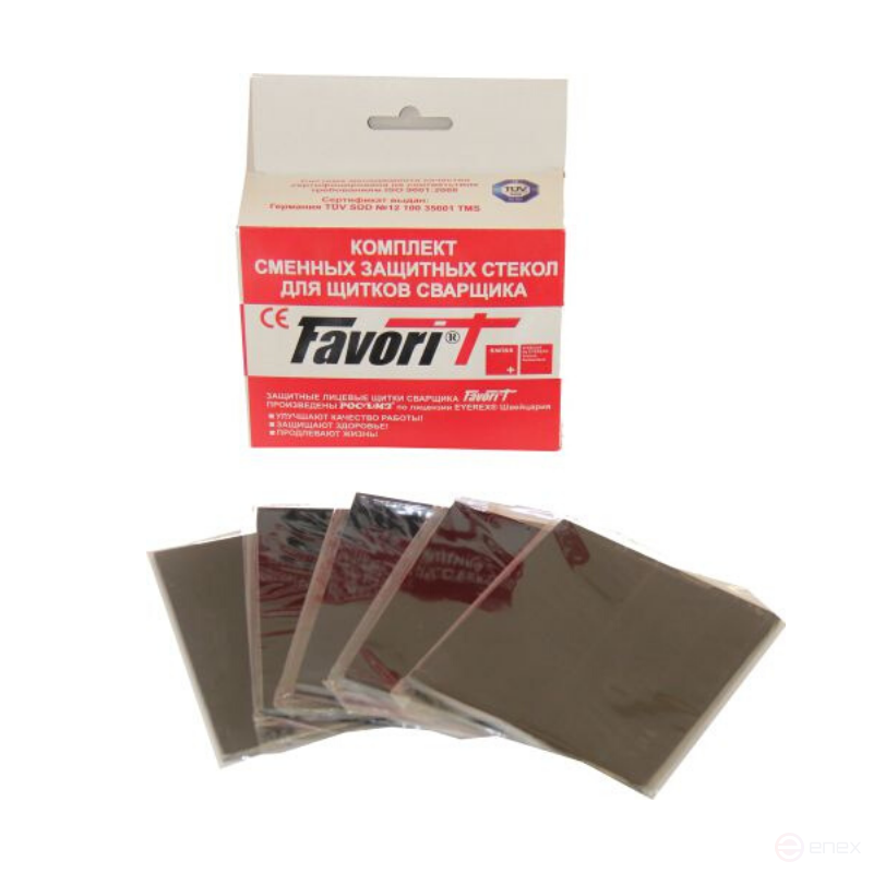 A set of light filters (110x90) for a shield for electric welders (11) (18 sets of 10 pcs.)