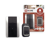 ZB-10 Wireless Ringer 38 Ringtones with Sound Control, Backlight, 150m Digital Encoding with IP44 Button SILVER-BLACK IN HOME