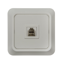 Розетка телефонная BOLLETO белая накладная 7034 IN HOME