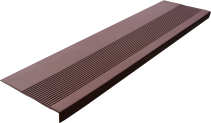 Накладка на ступень резиновая противоскользящая (Проступь) Удлиненная рифленая 1200x300x30 / цвет шоколад