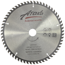 Пильный диск по дереву Атака 250*60T*30 ч/рез профи