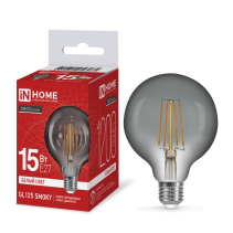 Лампа светодиодная LED-GL125-deco smoky 15Вт 230В E27 4000К 1200Лм 125мм дымчатая IN HOME