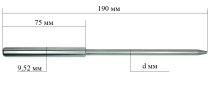 The pilot guide is cylindrical, Ø 5,52, 190 mm