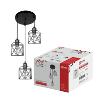 Светильник подвесной под лампу LOFT ATIKO-PN-3E27R-BL 3хЕ27 подвес 1м круглая база черный IN HOME