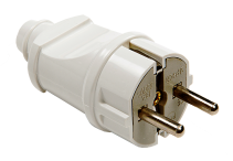 Вилка прямая с заземлением 16А белая 4140 IN HOME