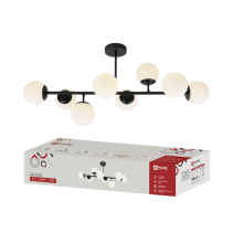 Люстра под лампу AURORA LUNA-8G9-BL 8xG9 матовые плафоны, черный корпус IN HOME