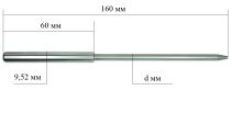 The pilot guide is cylindrical, Ø 6.96, 160 mm