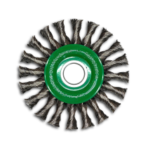 Щетка дисковая жгутовая, Д178 мм, ширина 14 мм, 32 жгута, нержавеющая проволока ROH 0,50 мм, посадочное отверстие 22,2 мм