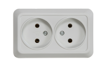 Розетка двойная BOLLETO белая накладная 7102 IN HOME