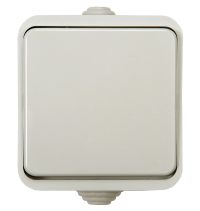 Выключатель одноклавишный AQUA белый полугерметичный 3100 IN HOME