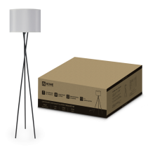 Светильник напольный под лампу ТНО 04-Е27-GB 230В серый абажур, черное основание IN HOME