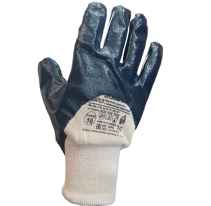 Protective gloves with PARTIAL nitrile coating QUARTZ N cuffs - knitted elastic band, size 10(XL), 12 pairs