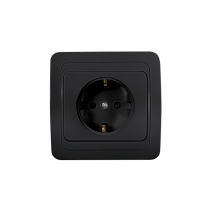 Розетка одинарная с заземлением CLASSICO черная 2028B IN HOME