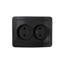 Розетка двойная CLASSICO черная 2102B IN HOME