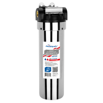 АБФ-НЕРЖ-34-ПЛ, Магистральный фильтр из нержавеющей стали с пластиковой крышкой, СЛИМ ЛАЙН 10 ", 3/4"