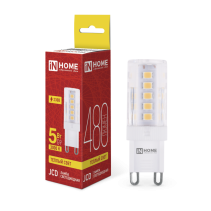 Лампа светодиодная LED-JCD 5Вт 230В G9 3000К 480Лм IN HOME