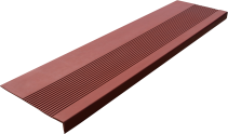 Накладка на ступень резиновая противоскользящая (Проступь) Удлиненная рифленая 1200x300x30 / цвет кирпич