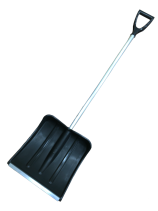 Лопата "Снежок" с алюминиевой планкой (380х380) D=32, с алюминиевым черенком и V-ручкой