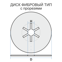 Фибровый диск 2 125 22.23 Фибра A 60 K 80 с прорезями
