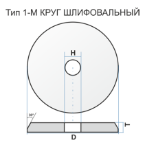 Круг шлифовальный 1-М 350 40 127 54С 16 P 6 V 35 чертеж 367000