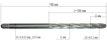 Solid alloy reamer, Ø 8.68. 190 mm