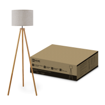 Светильник напольный под лампу ТНО 24-Е27-NT 230В бежевый абажур, деревянная тренога IN HOME