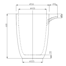 Тигель графитовый TP 287 (D510 H600)