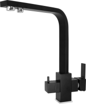 АБФ-3КР-3Ч, Гибридный питьевой кран-смеситель, для питьевых систем АБФ-ТРИА и АБФ-ОСМО, серия УГОЛЬ, 3 в 1, черный цвет