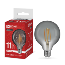 Лампа светодиодная LED-GL95-deco smoky 11Вт 230В E27 4000K 920Лм 95мм дымчатая IN HOME