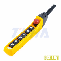 Control panel 6 buttons, 2 speeds, stop, key, for crane beams, IP55 TNHA1-63FYS