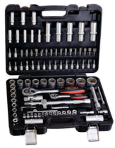 Set of heads and bits, 1/2" (12.7 mm) and 1/4" (6.3 mm) connection square, 94 pieces