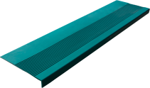 Накладка на ступень резиновая противоскользящая (Проступь) Удлиненная рифленая 1200x300x30 / цвет зеленый