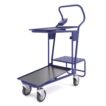 Тележка платформенная, двухярусная ТПДЯ 2 (435х986х989мм) цельносварная, колеса d125мм болтовые.