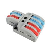 Клемма проходная разветвительная КПР 222-4124 с рычагами 2/4 полюса 0.08-2.5/4мм2 (5шт./уп.) IN HOME