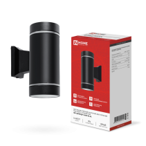 Светильник уличный настенный двусторонний НБУ ЦИЛИНДР-2хА60-NL-BL с подсветкой черный IP54 IN HOME