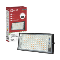 Прожектор светодиодный ФДО STD-ФИТО красно-синий спектр 100Вт IP65 черный IN HOME
