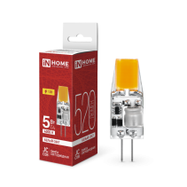 Лампа светодиодная LED-JC-COB 5Вт 12В G4 4000К 520Лм IN HOME
