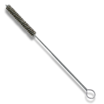 IBZ brush ruff, 300*100 mm, diameter 15 mm, stainless steel corrugated wire ROF 0.15 mm, shank 2.0 mm