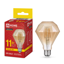 Лампа светодиодная LED-D95-deco gold 11Вт 230В E27 3000K 1040Лм 95мм бриллиант золотистая IN HOME